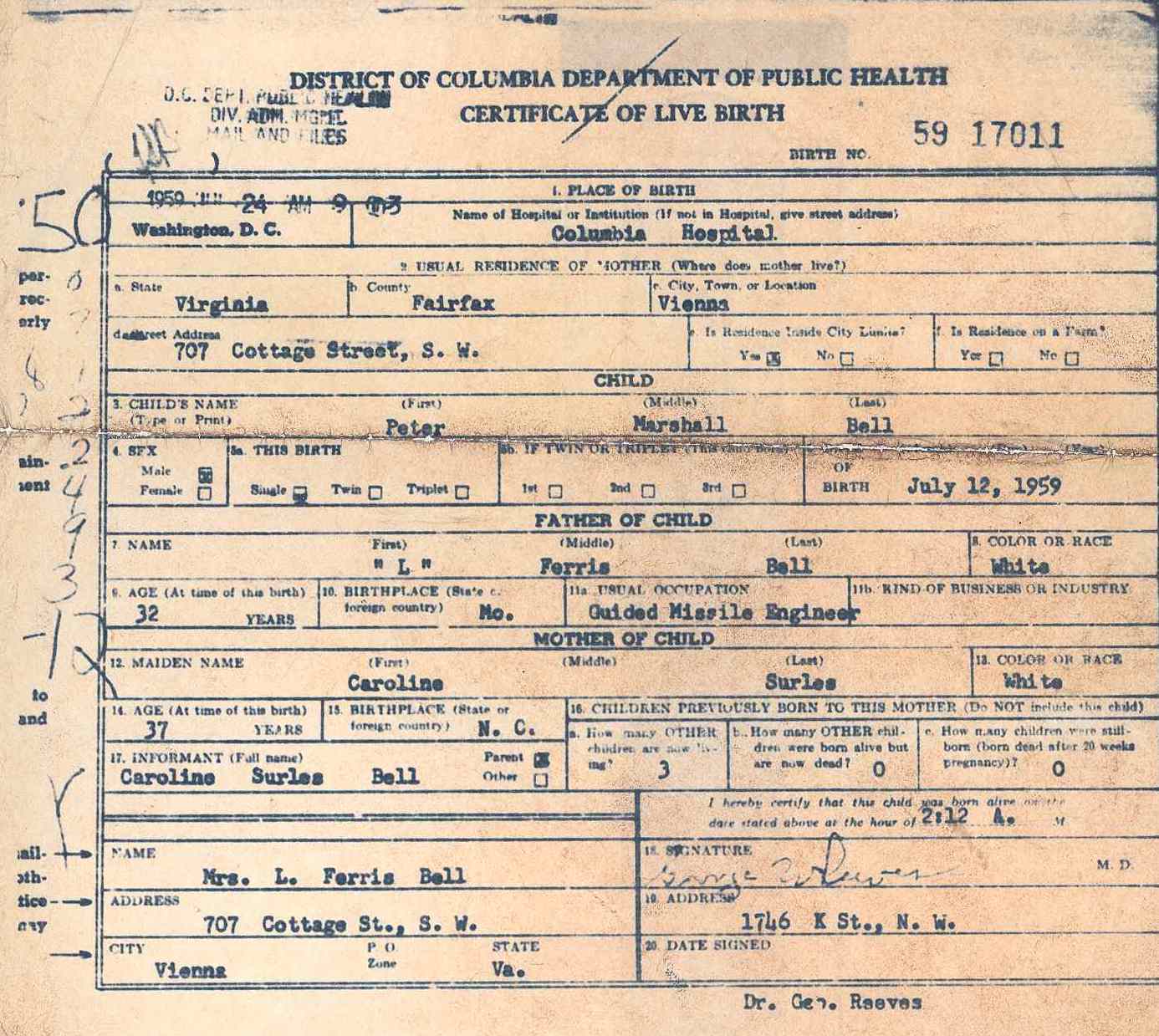 Birth Certificate copy 6 June 1990